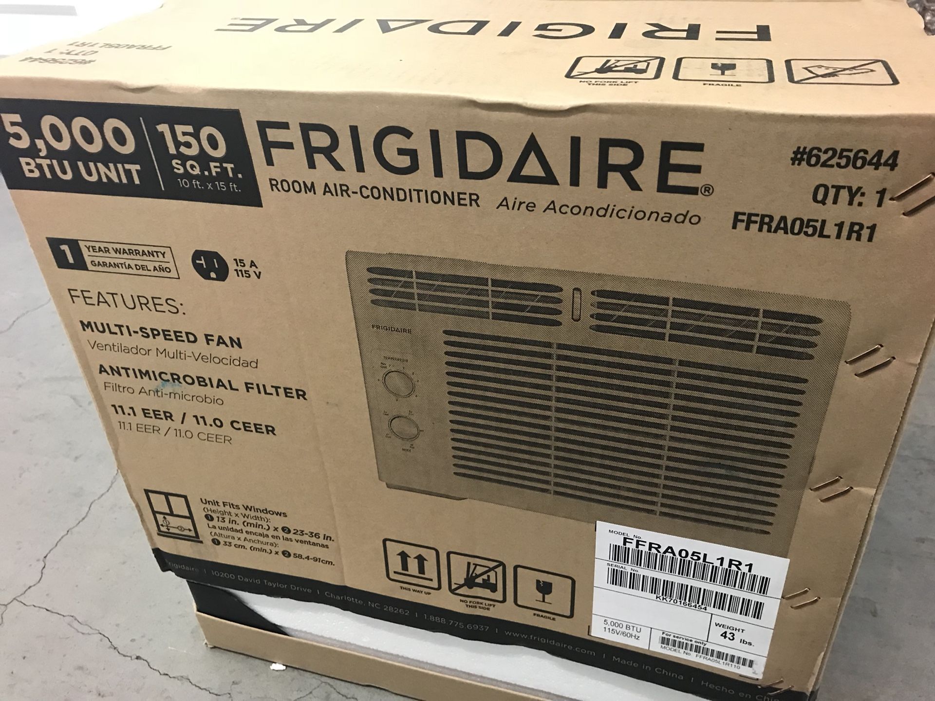 Frigidaire room air conditioner 5000 btu - NEW NEVER USED!