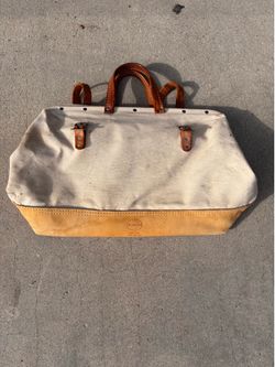 Vintage 1980’s Distressed Nicholas Canvas & Leather Tool Tote