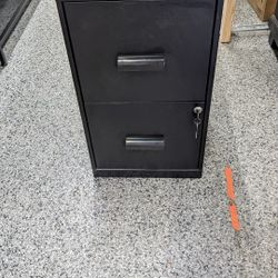 Two-Drawer Black Metal Filing Cabinet. With Keys. $20 Prices Firm