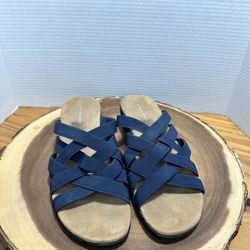 St. John's Bay Sz 9 W Navy Slide Synthetic Women Sandals