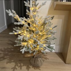 Pre-Lit LED Glittered Balsam Fir Mini Artificial Tree
