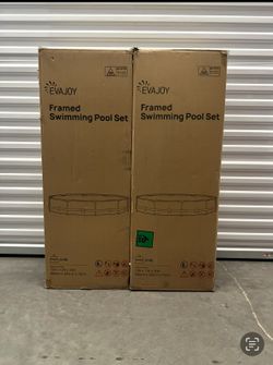 EVAJOY 12ft X 30in Metal Frame Above Ground Swimming Pool with Steel Frame Blue