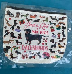 Dachshund Cosmetic Makeup Canvas Bag