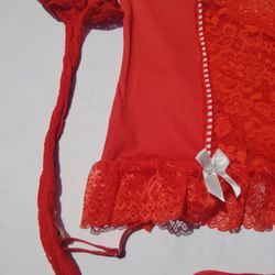 Red Women Bikini Top And Bottom 