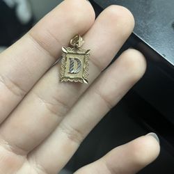 Letter D gold Pendant 