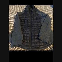 WOMENS XL NORTH FACE JACKET BLACK GREY WITH HOOD