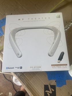 Wearable Neckband Bluetooth Speaker Universal, White (EM-W100UWH)