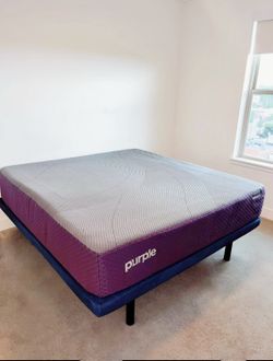 Purple Hybrid Premier 3 King Mattress + Adjustable Base + Frame  $5,000+ Retail