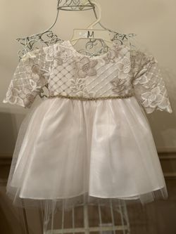 Elegant White and Cream Lace Dress