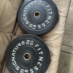 Olympic Bumper Weights Plates 35lbs Pair Set