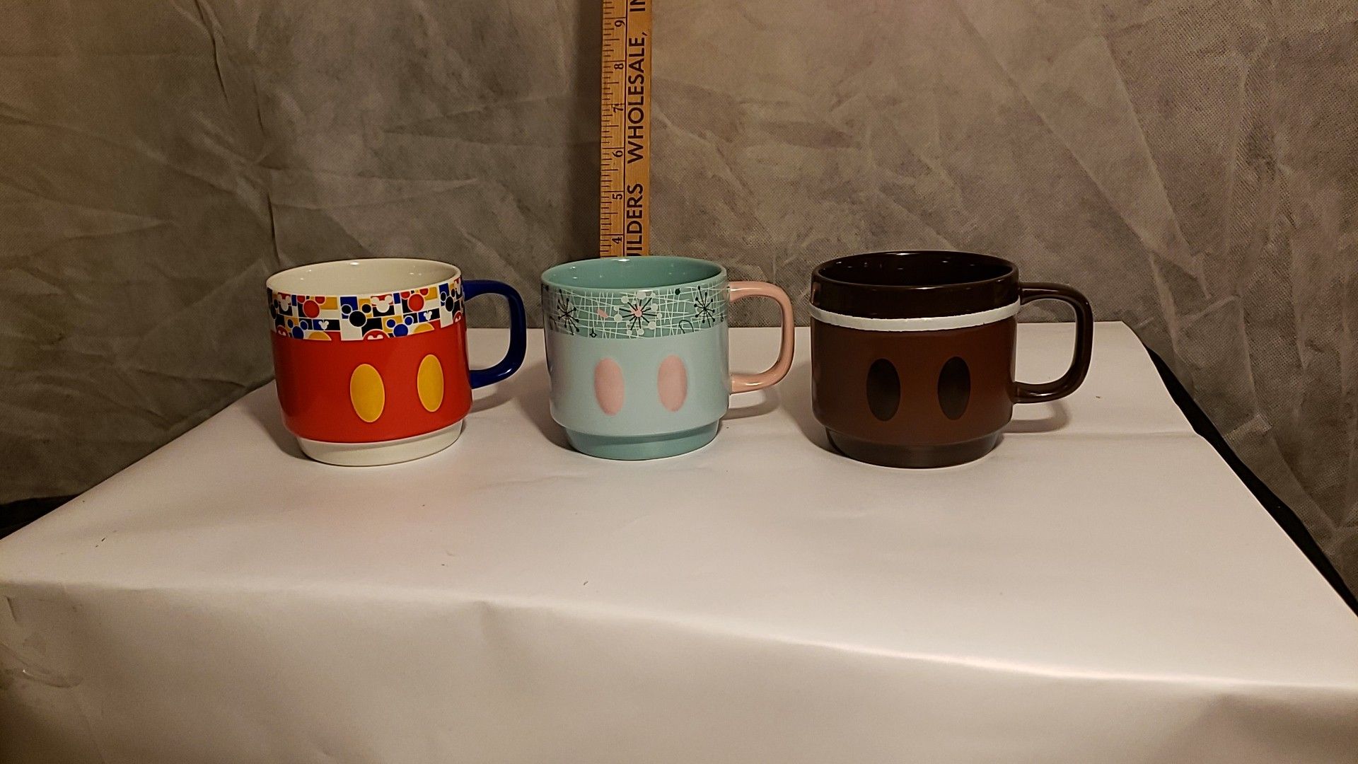3 Walt Disney Mickey Mouse ceramic mugs