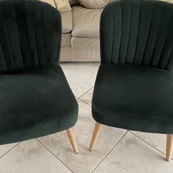 Set of 2 Armless Velvet Accent Chairs