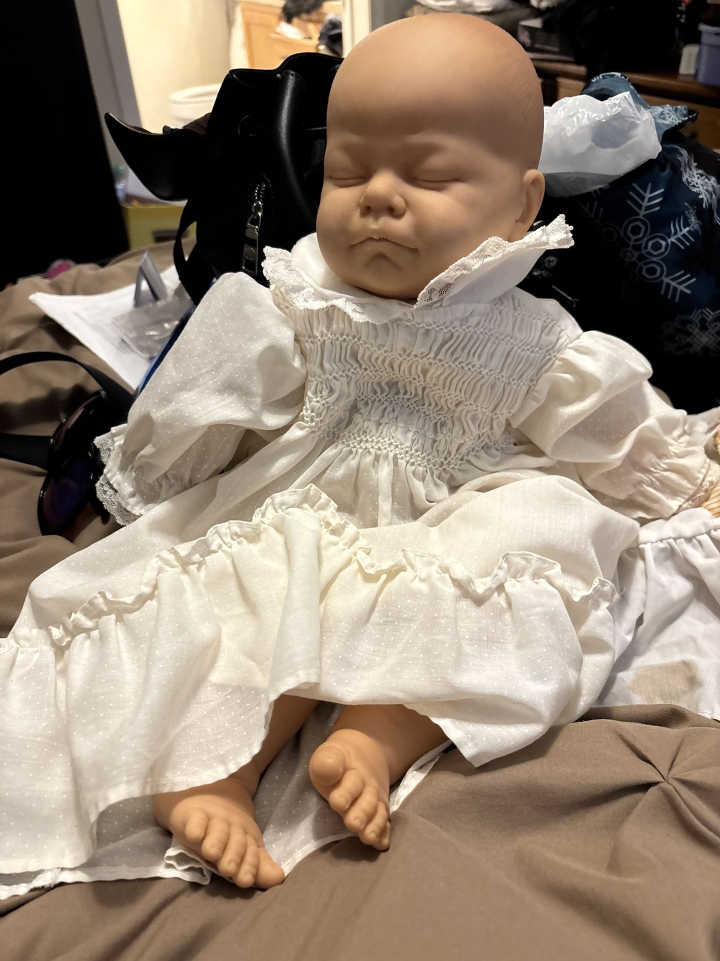 Homemade Doll With Polly Flinders Dress