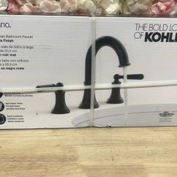 KOHLER Capilano 8 in. Widespread Double Handle Bathroom Faucet in Matte Black