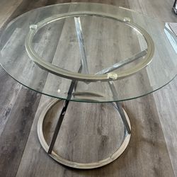 Bar Height Mirror And Chrome Table 