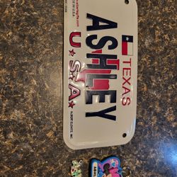 Ashley License plate, pin 