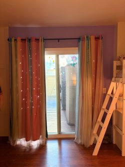 Rainbow Star Shine Curtains-4 panels