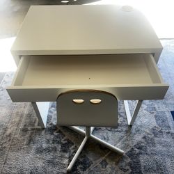 IKEA White Desk with Chair