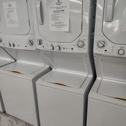 $999(MSRP$1599, Save $600) GE Electric Washer/Dryer Tower With AutoLoad Sense and Cycle Status Light