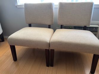 Set of 2 Upholstered Armless Dining Chairs