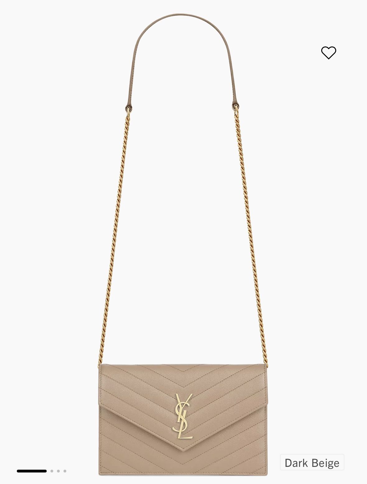 YSL Saint Laurent Wallet On Chain Beige