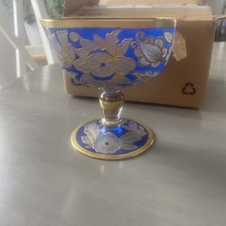 Unique Blue & Gold Pitcher
