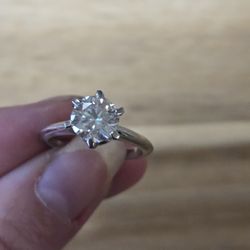 2.08 Ct Golden Round Real Moissanite Solitaire Ring 925 Silver Size 7