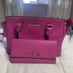 Pink MK Bag And Wallet