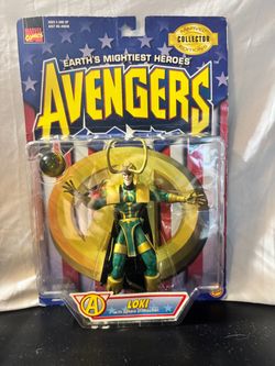 Toy Biz Avengers Earth's Mightiest Heroes Loki 1997 Collector's Ed w/ Sphere