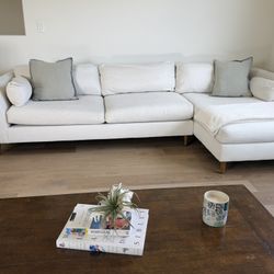 White Crate and Barrel Sectional Couch