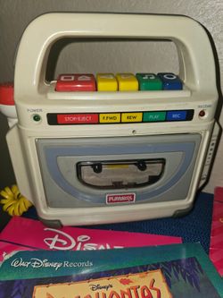Playskool toy cassette player with Disney Read along books