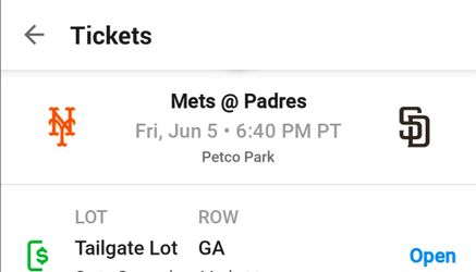 Padres vs mets parking pass