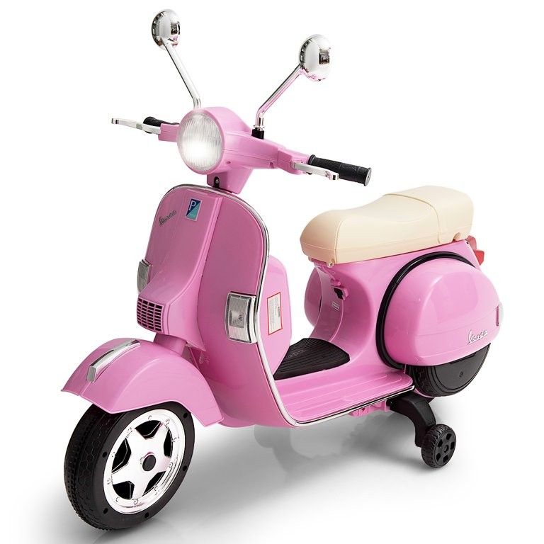 JL22-J2 ......Kids Vespa Scooter, 6V Rechargeable Ride on Motorcycle w/Training Wheels

