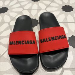 Balenciaga Pool Slides Blood Red Sz 41