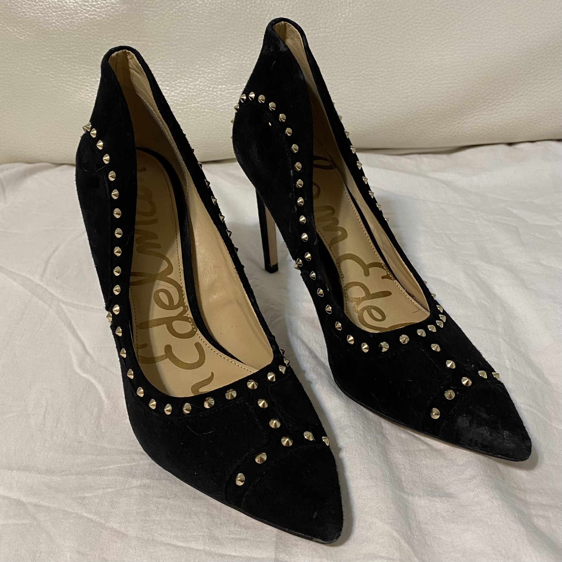 Sam Edelman Black Suede Studded High Heels