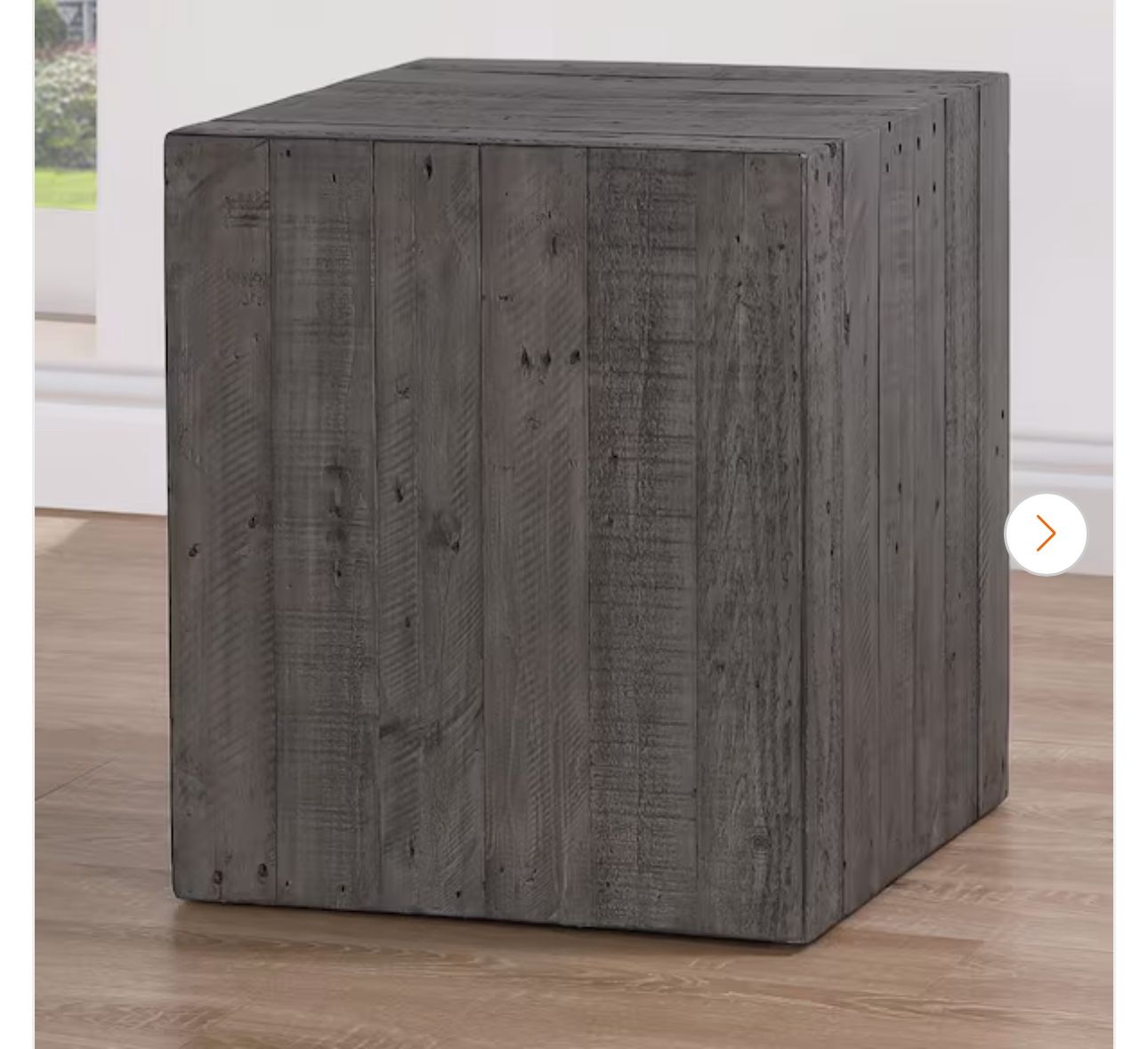 Colson 19 in. Charcoal Gray Square Wood End Table