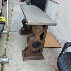Solid Console Table ( Metal Top ) 