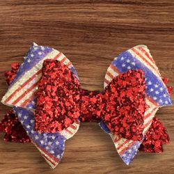 4th Of July Hair Bow 