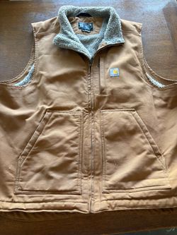 Carhartt Brown Duck/Sherpa Lined Vest (XL)