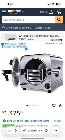 Brand new TR250E 14L Autoclave sterilize machine