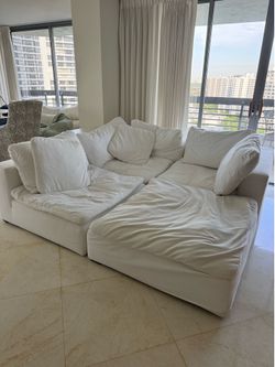 Cloud sofa 75 inch tv wooden stand