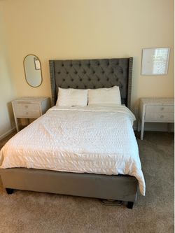 Queen size bed and mattress