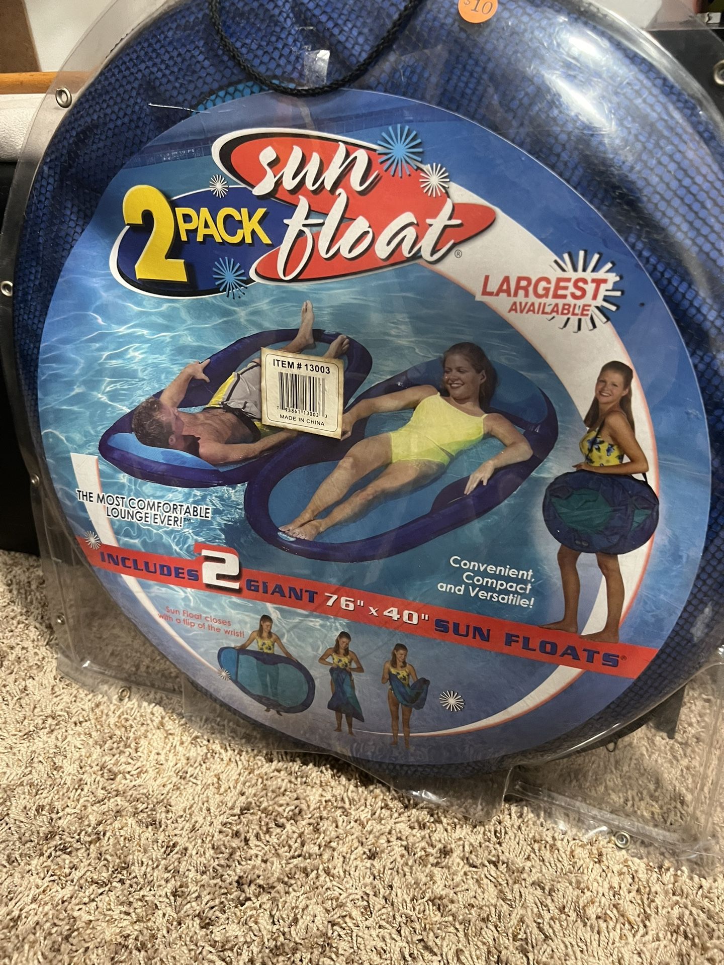 Pack of 2 Sun Floats 76”x40”