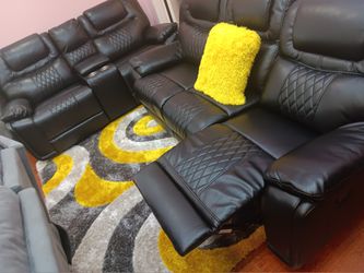 *Weekend Special!!!*---Bold Santiago Black Leather Reclining Sofa/Loveseat Sets---Now $1199!!!---Delivery/Financing Available🤠