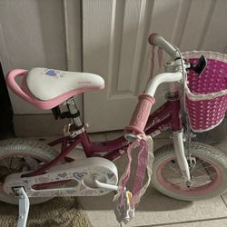 Toddler Girl Bike With Training Wheels 