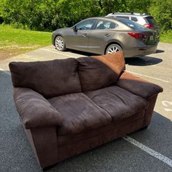 Perfect Brown Suede Couch!! Like New