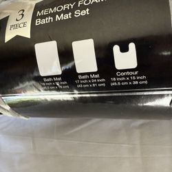 Amy Miller Home Memory Foam Bath Mat Set. 3 NEW