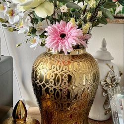 Beautiful Textured Golden Vase
