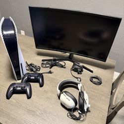 Play Station 5 and 27” Samsung Monitor