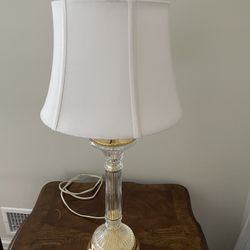 Brass And Crystal Lamp